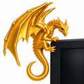 Golden Clinger Dragon – 3D Printed Monitor & Shelf Figure