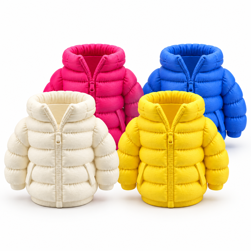 Four colourful jacket pen holders