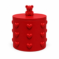 Red teddy bear heart storage box