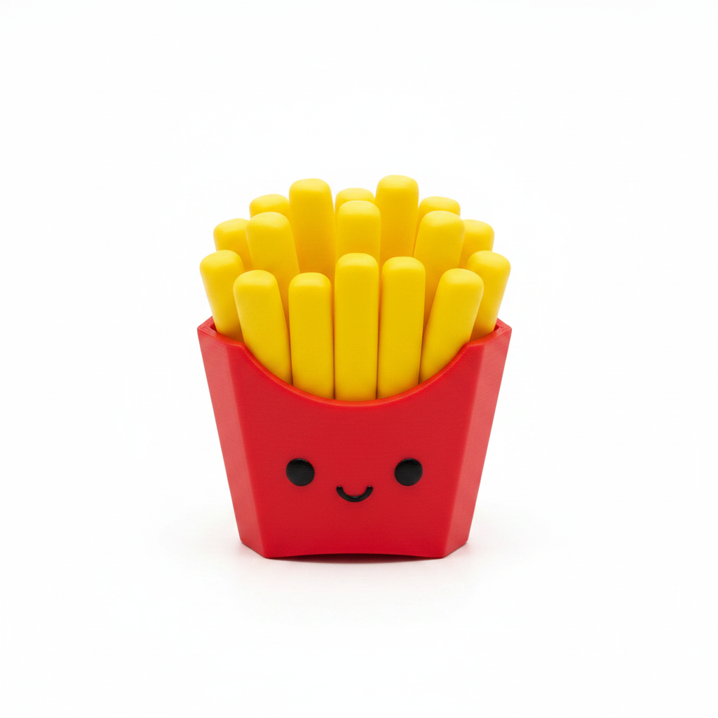 French Fries Clicker fidget toy single, white background