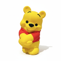 Honey Bear Buddy 3D-printed yellow bear figurine, white background