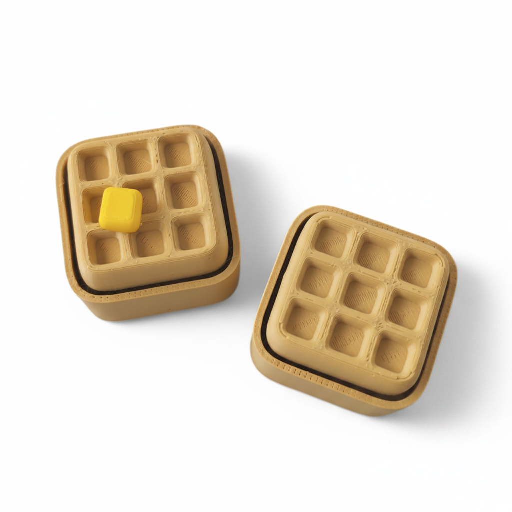 Waffle Clicker fidget toy on white background