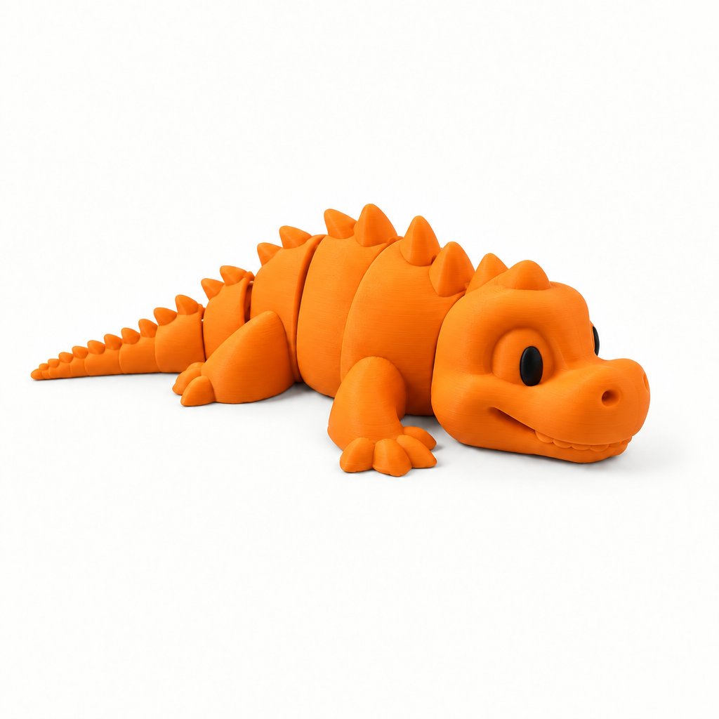 Orange dinosaur on a white background