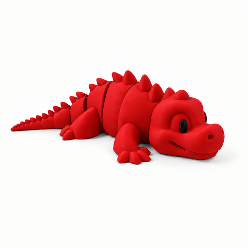 Red dinosaur on a white background